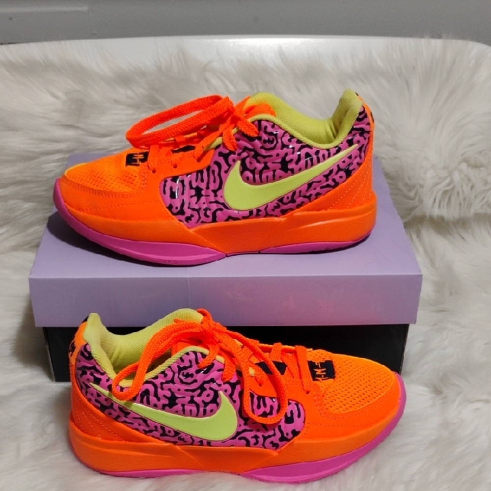SALE!Nike Poison Dart Frog Orange Pinksicle Lemon Twist Shoes Worn 1X Sz.3Y #700